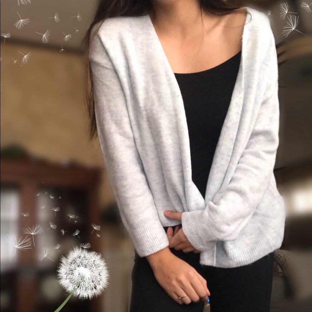 H&M light blue plush cardigan